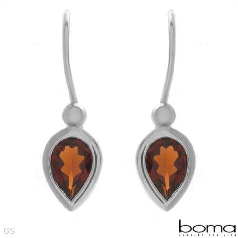 Boma 925 Sterling Silver Garnet Earrings